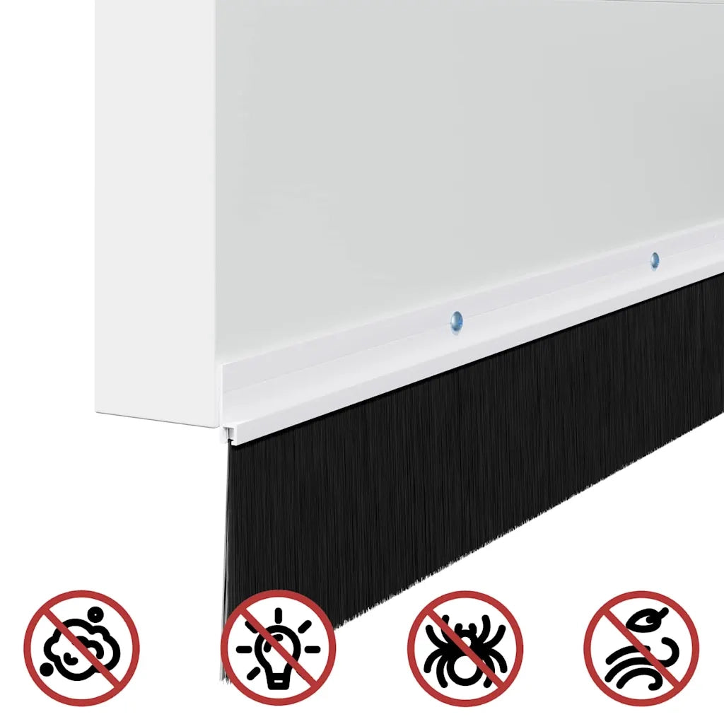 Spazzole per porte a vite 2 pcs Bianco 100 cm Lega di alluminio 42019536