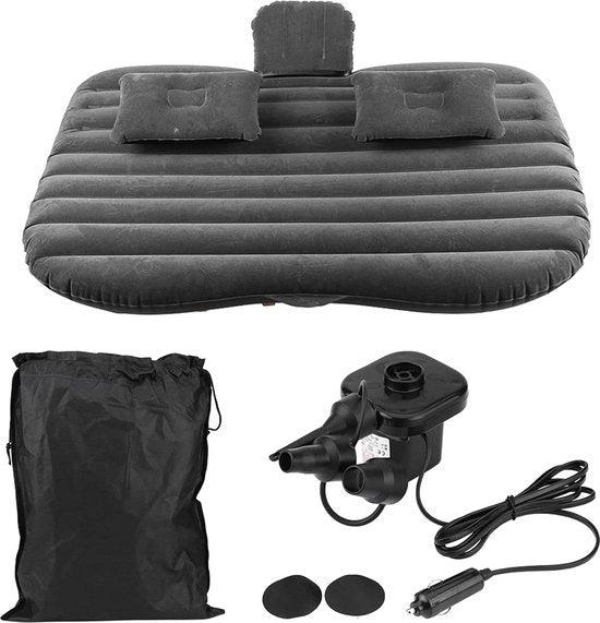 Letto Autoportante - Materasso di Viaggio Pieghevole per Sedile Posteriore - Multifunzionale con Pompa Elettrica per Air - Nero .