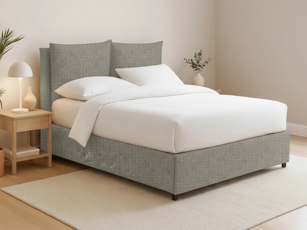 Liskeard, Letto Matrimoniale Sfoderabile Made in Italy, Grigio