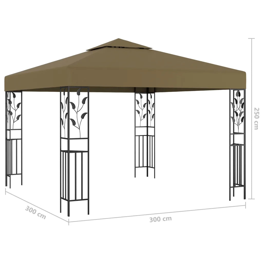 Gazebo | Pergolato con Luci LED a Stringa 3x3 m Grigio Talpa