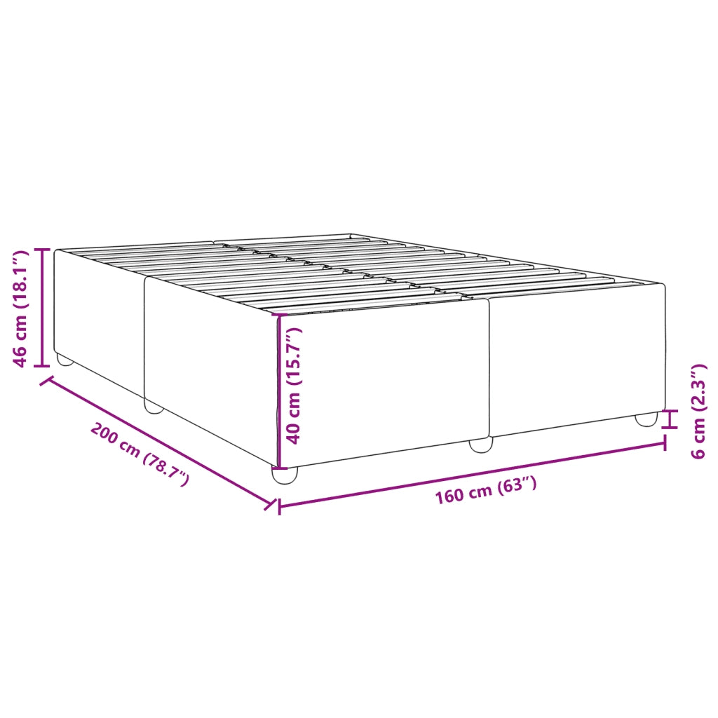 Letto matrimoniale | Letto per adulti | Giroletto senza Materasso Tortora 160x200 cm in Tessuto