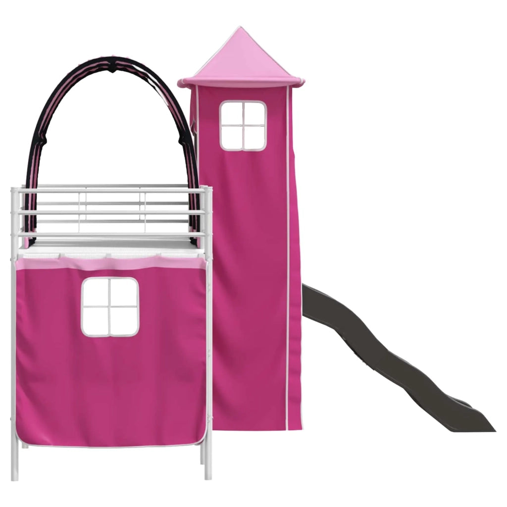 Struttura del letto loft per bambini Bianco e Rosa 90 x 190 cm 42020908