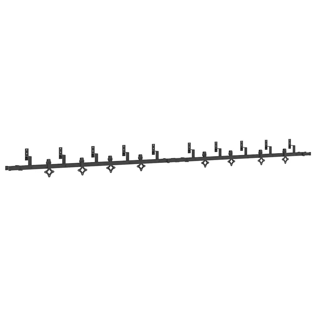 Kit di Binari per Porte Scorrevoli 427 cm Acciaio Nero