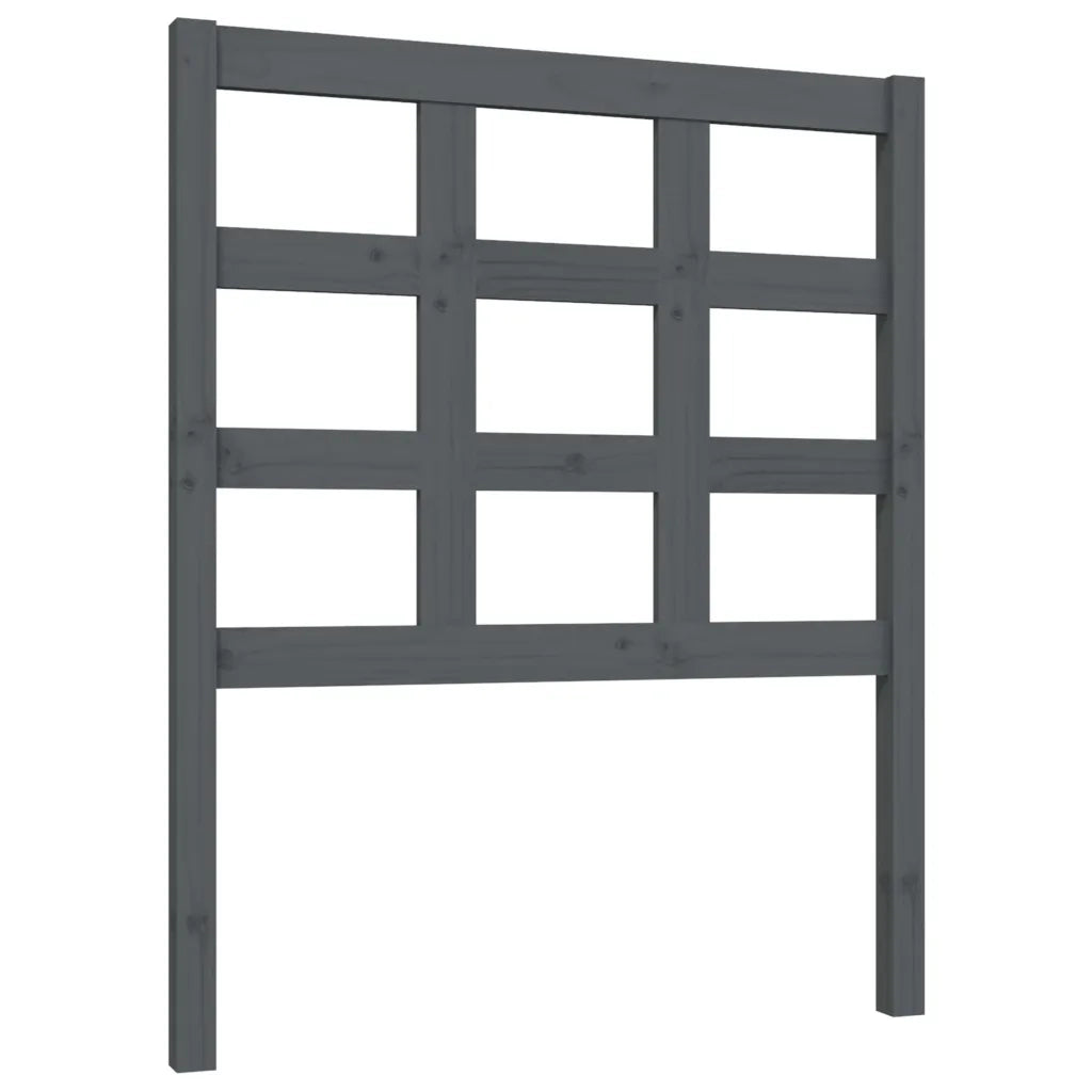 Testiera Letto-Testata-Testiera Decorativa Grigia 80,5x4x100 cm in Legno Massello di Pino 598732
