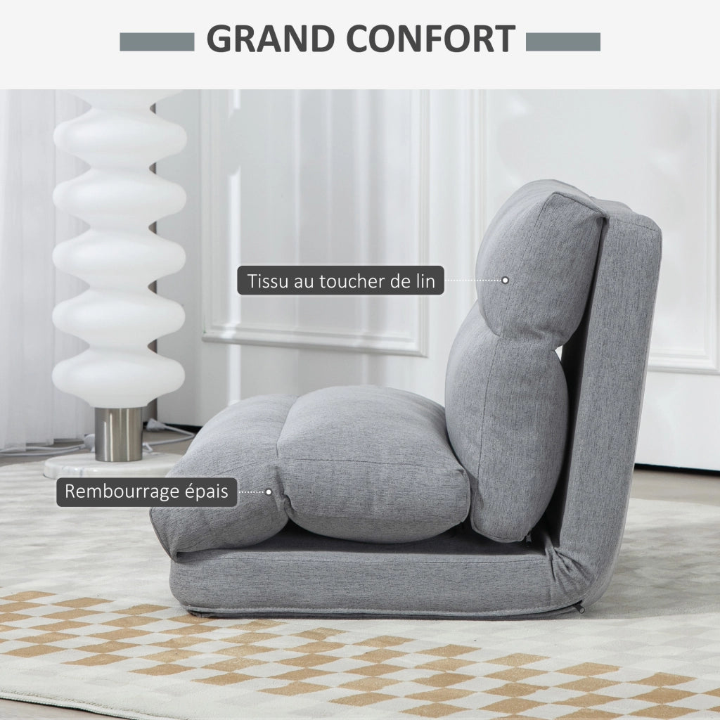 Poltrona letto reclinabile ¨C Minimal ¨C grigio 70x72x56 cm