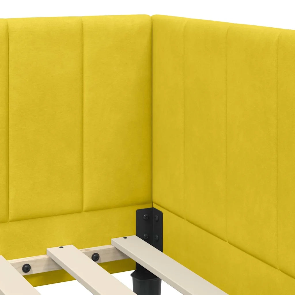Struttura Letto Angolare con Materasso 2 pcs Giallo Velluto 3393884