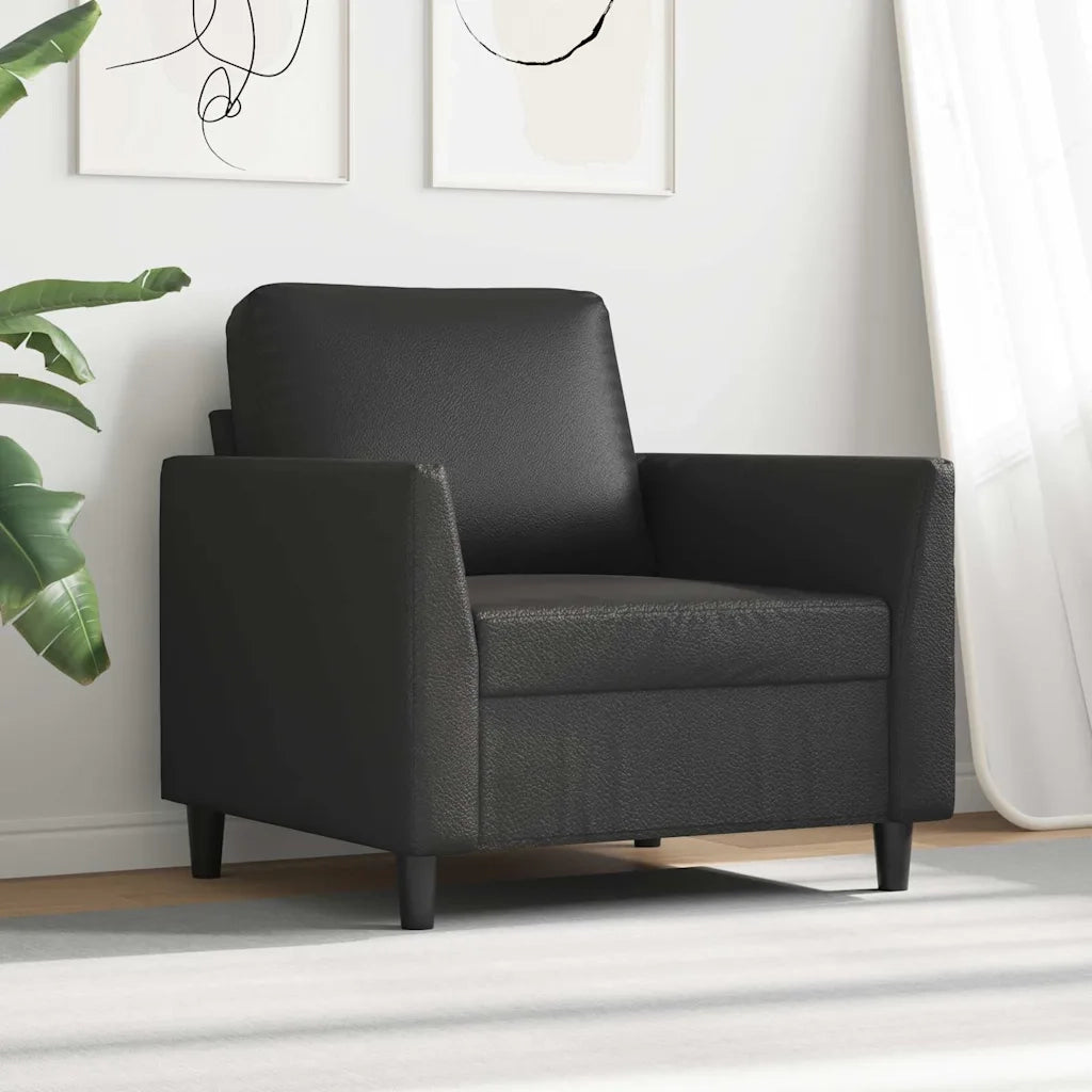 Poltrona | Sedia Relax Nera 60 cm in Similpelle