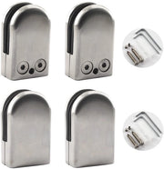 Klem per Glas - Housings Ronde per 4 Stuks - Flessibile - In Acciaio Inossidabile - Adatto per 16-17 mm - Incluso Micro Viti - Protezione per Vetro