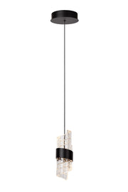 Lampada sospensione glamour vetro nero Kligande LED 7W