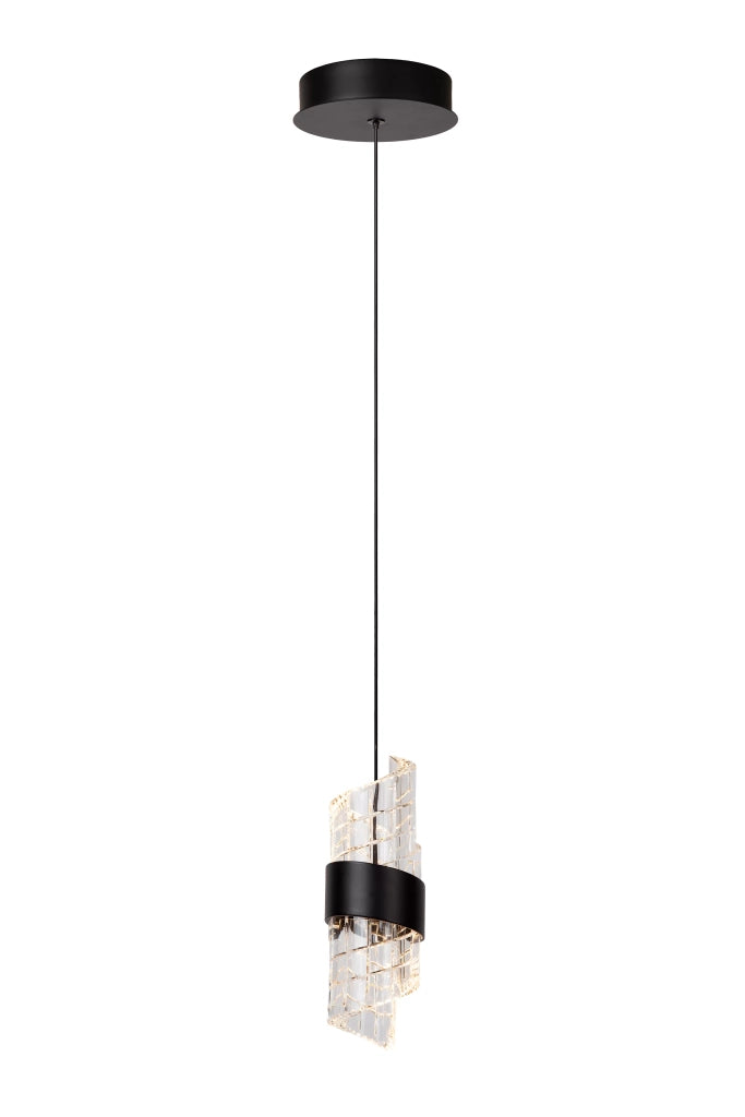 Lampada sospensione glamour vetro nero Kligande LED 7W