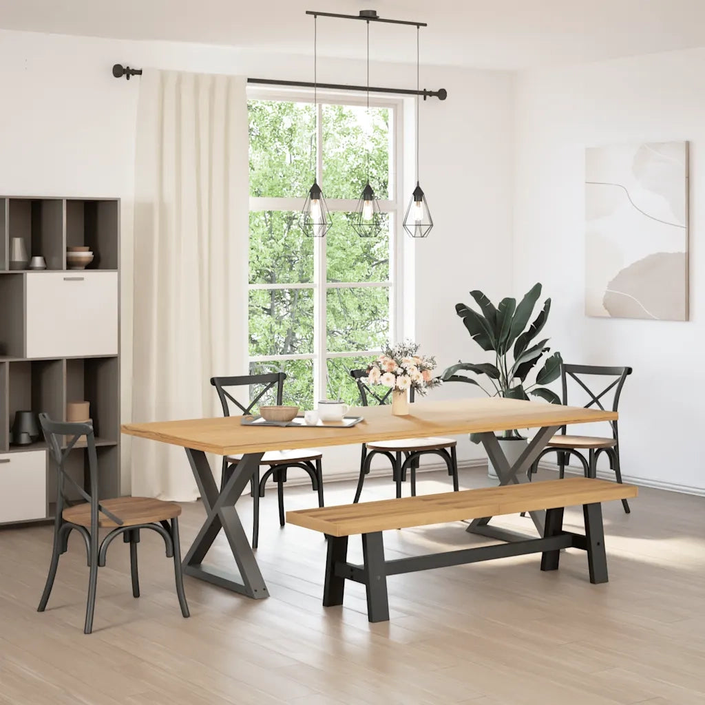 Panca Pranzo NOAIN Gambe a Forma A 180x40x45 cm Legno Massello CFW9260490