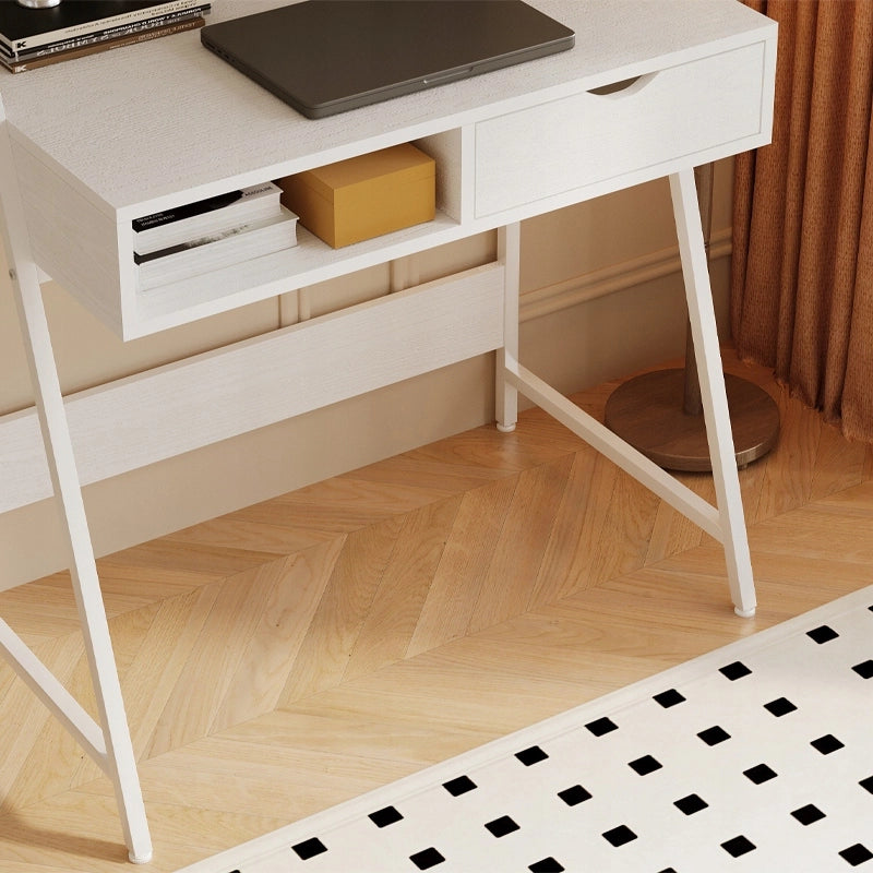 Scrivania bianca per computer, ideale per la scuola, loft, stile industriale e moderno