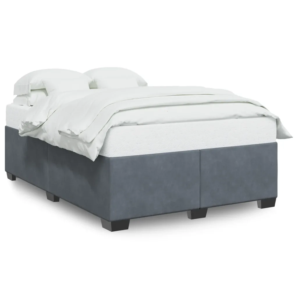Giroletto senza Materasso Grigio Scuro 140x200 cm Velluto 3284638