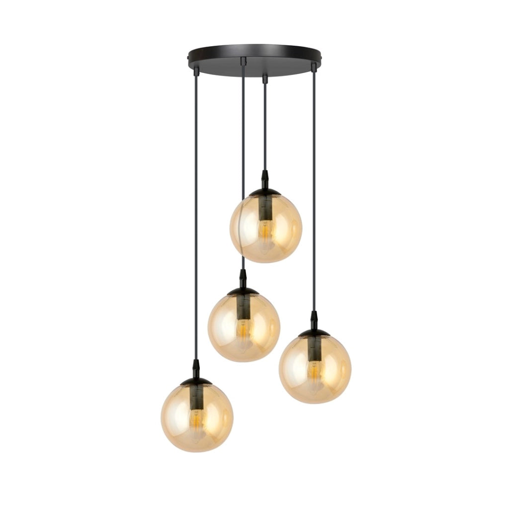 Lampadario Emibig Cosmo 4 luci E14 nero miele Premium