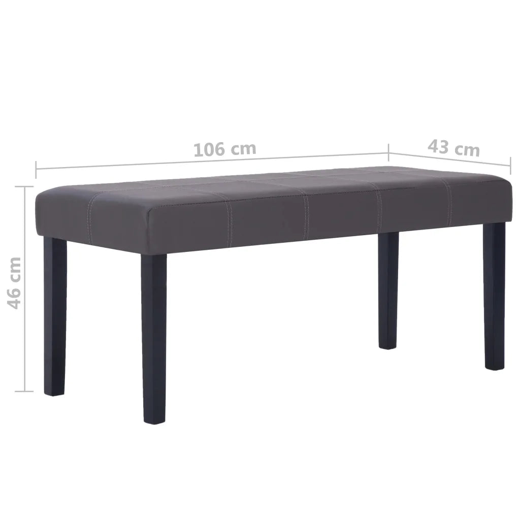 Panca-Sgabello 106 cm Grigia in Similpelle