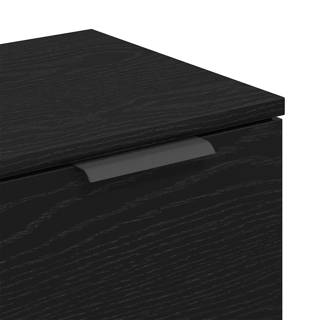 Credenza Rovere Nero 90,5 x 30 x 70 cm Legno multistrato 862740