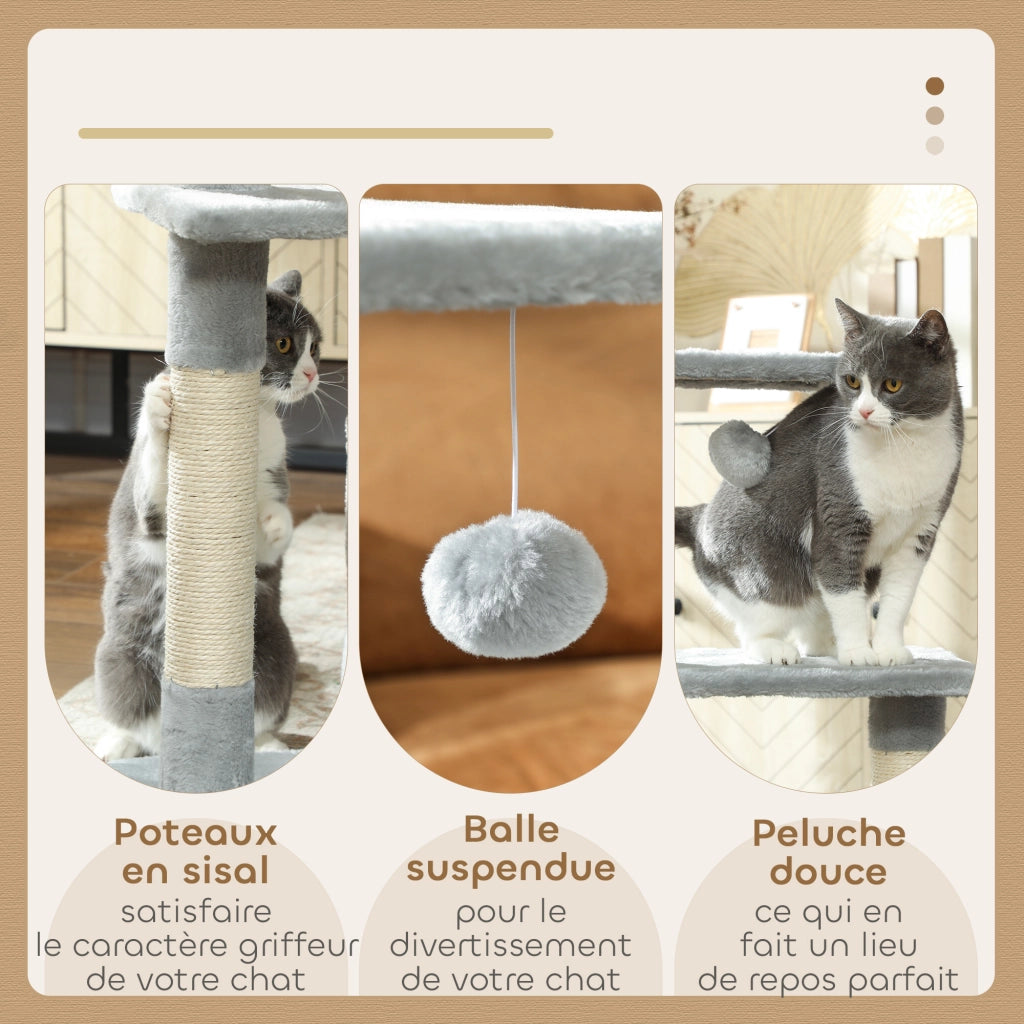 Arbre ¨¤ chat con piattaforme ¨C zephmum ¨C grigio, 50x30x81,5cm