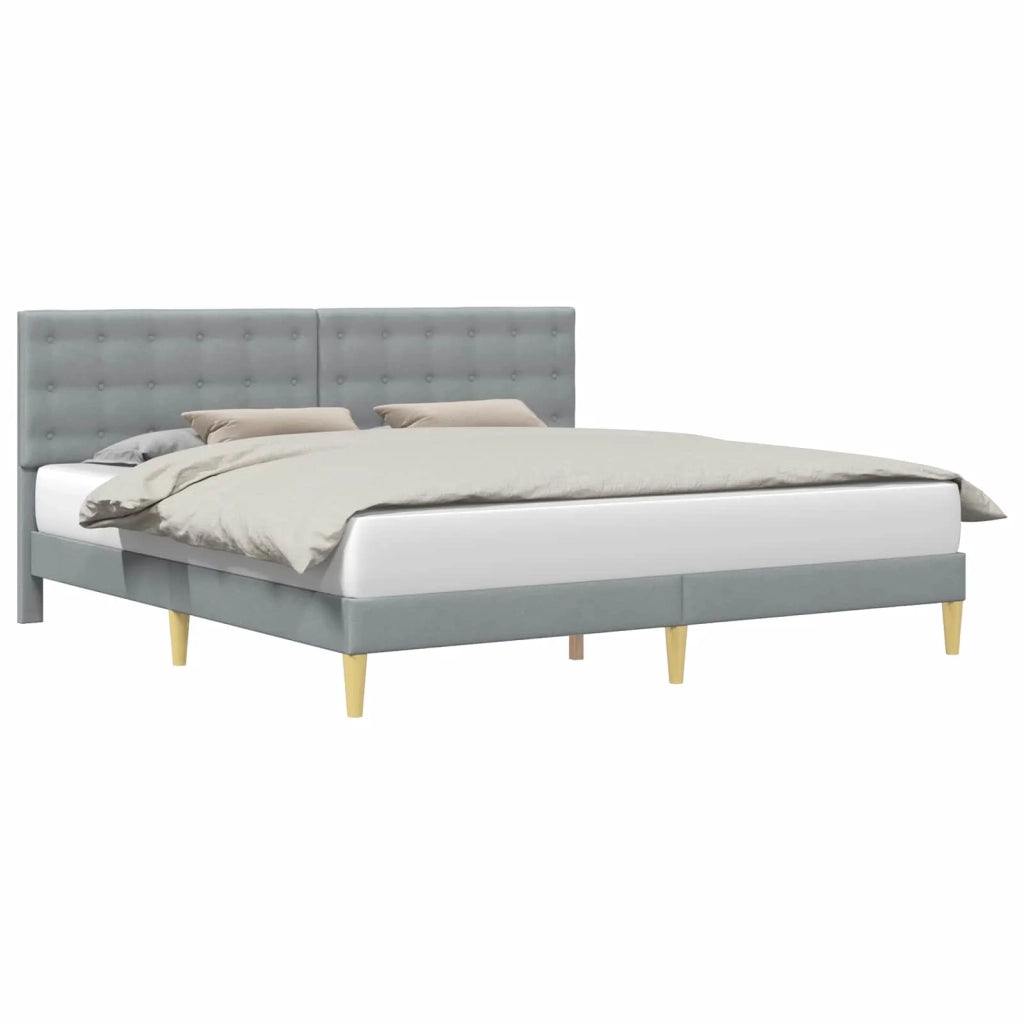 Struttura del letto-Giroletto Grigio Chiaro 200 x 200 cm Tessuto 941008