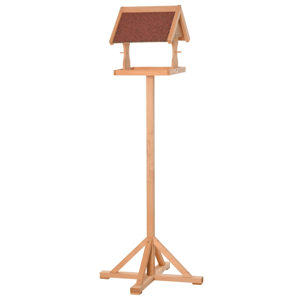 Mangiatoia per uccelli ¨C Minimal ¨C Legno massello, colore naturale, 55x55x144 cm