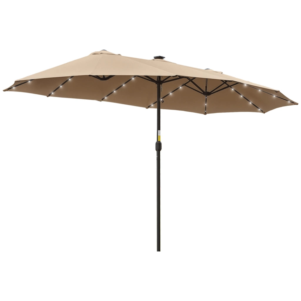 Ombrellone Doppio LED 450x265 cm ¨C Xylo ¨C Beige con 48 Luci per Giardino Terrazza