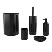 Set accessori bagno 5 pezzi ABS nero – Serie Ruby