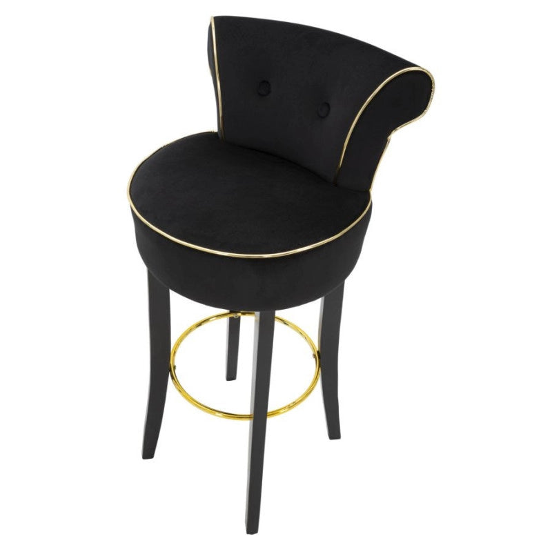 Sgabello Bar Luxy Nero cm 46x48x96
