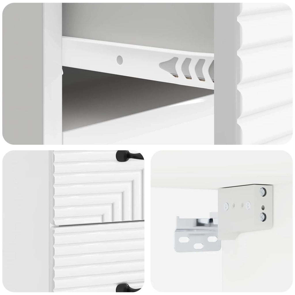 Mobiletto da notte a muro 2 pcs Bianco Lucido 34,5 x 33 x 40 cm 898644
