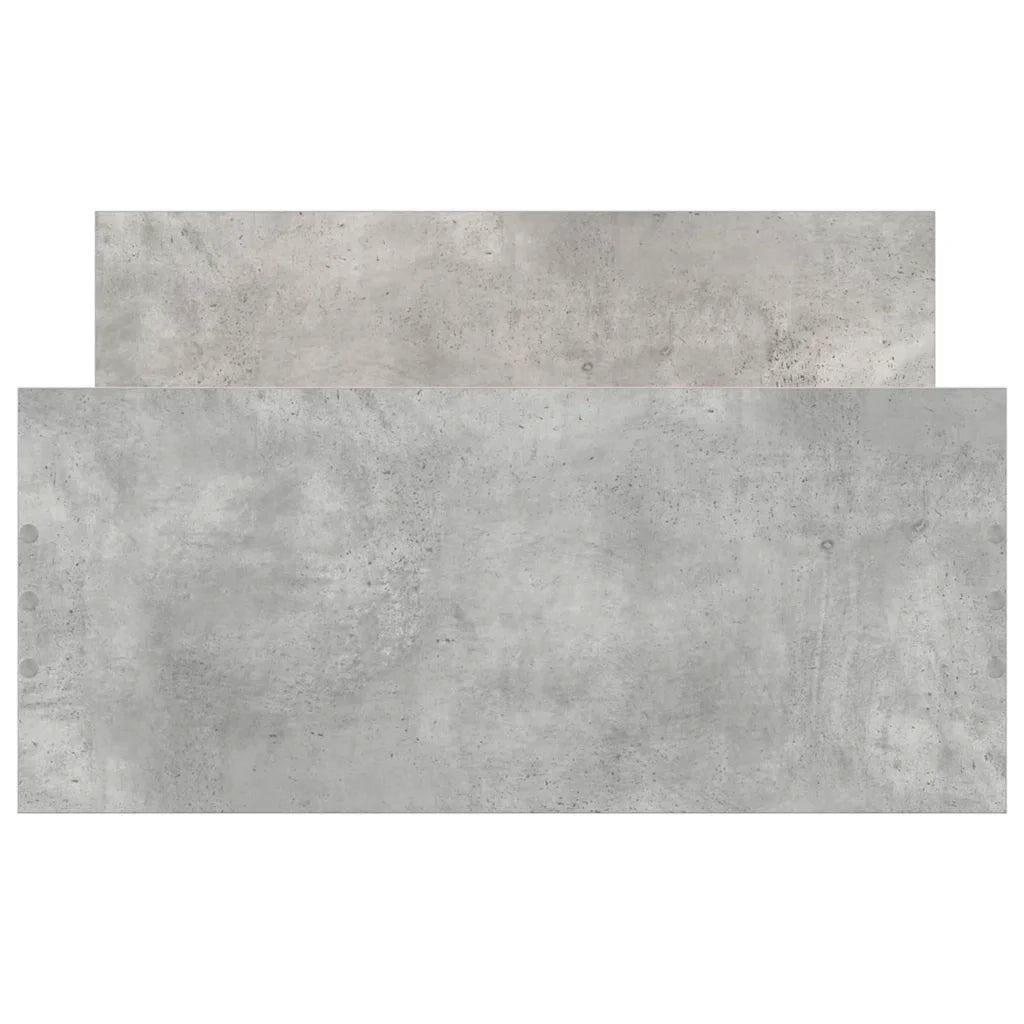 Letto singolo | Letto per adulti | Giroletto Grigio Cemento 100x200 cm in Legno Multistrato