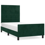 Letto singolo | Letto per adulti | Giroletto senza Materasso Verde Scuro 90x200 cm in Velluto