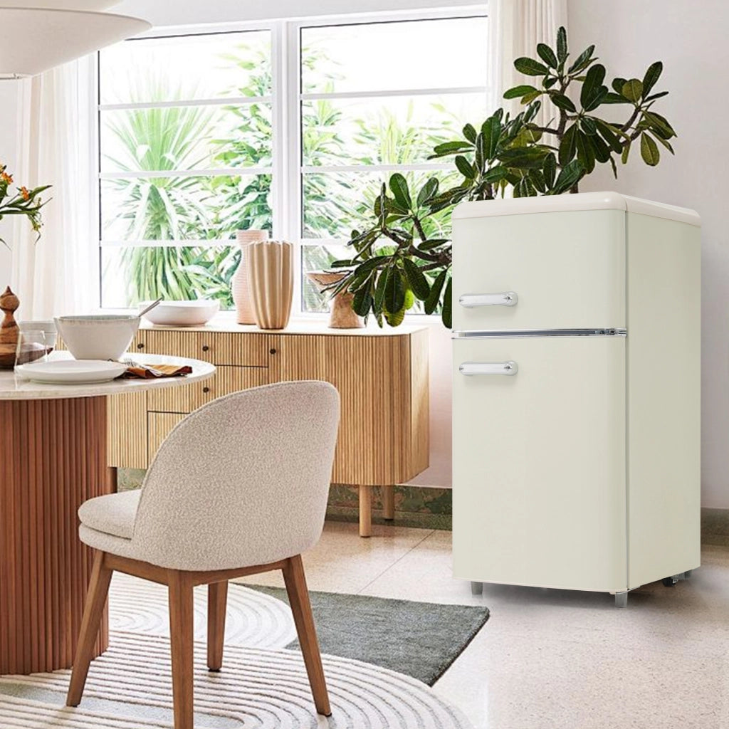 Frigorifero Retro con Congelatore ¨C MINIMAL ¨C 72 L, 21 L freezer, LED, Classe E