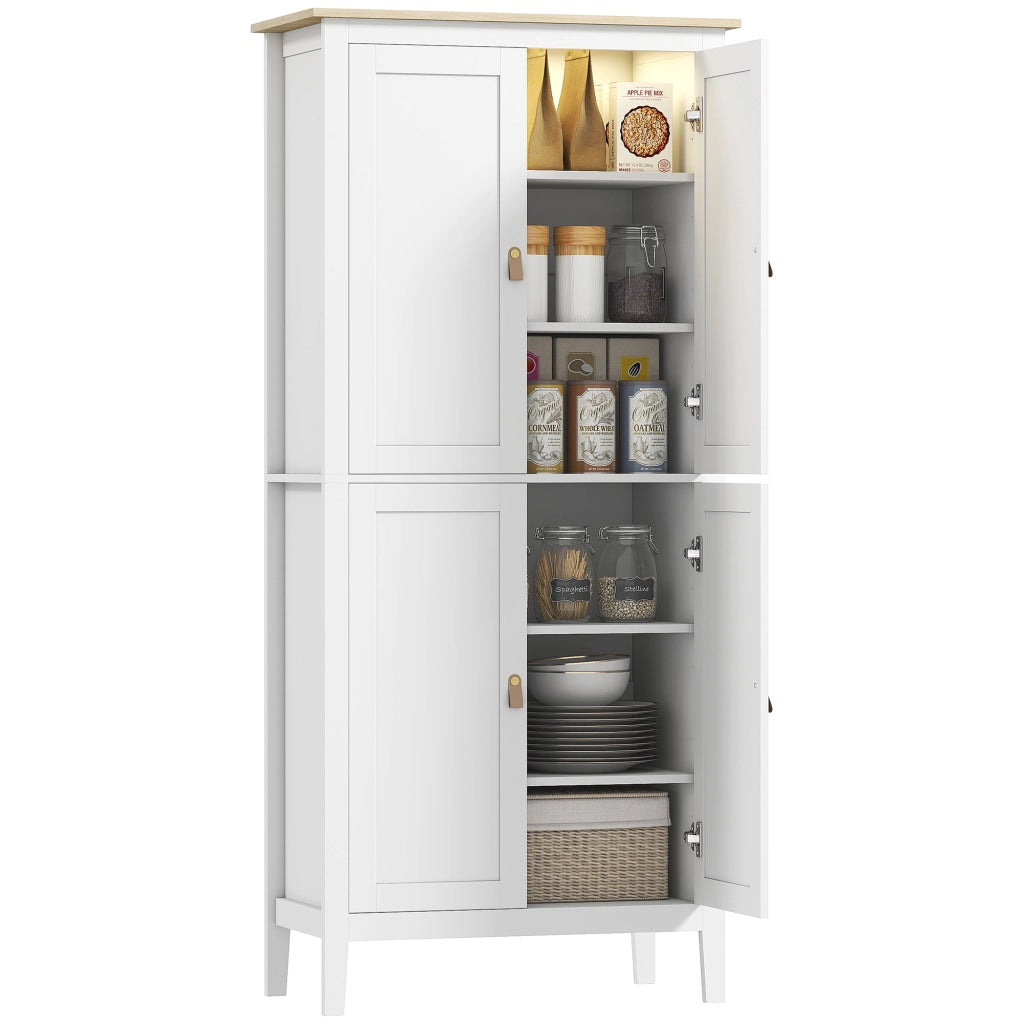 Mobile da Cucina Alto con Luci LED a Sensore di Movimento ¨C Minimal ¨C Bianco