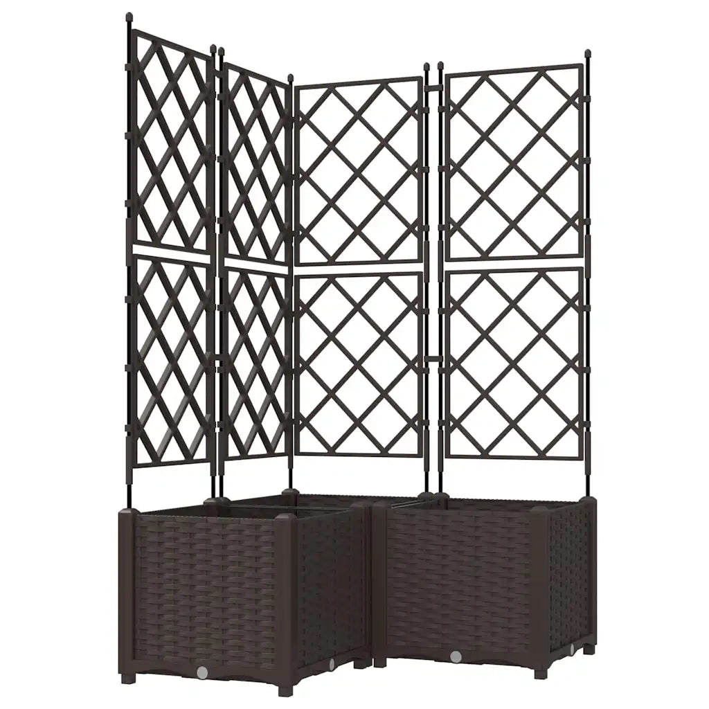 Vaso da giardino 3 pcs Marrone 80 x 80 x 143 cm Plastica 42002818