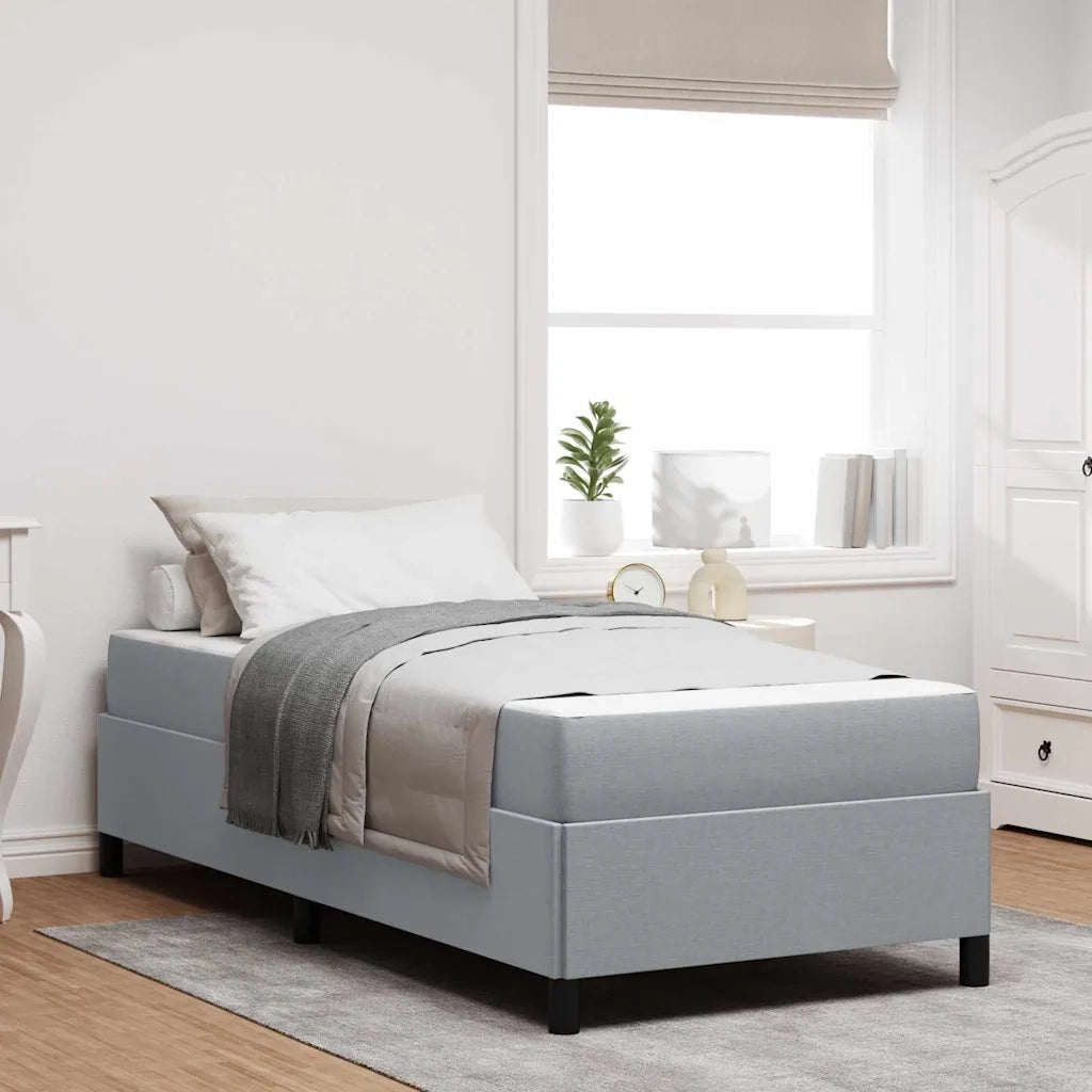 Letto a molle con materasso Grigio chiaro 90 x 190 cm Tessuto 3398822