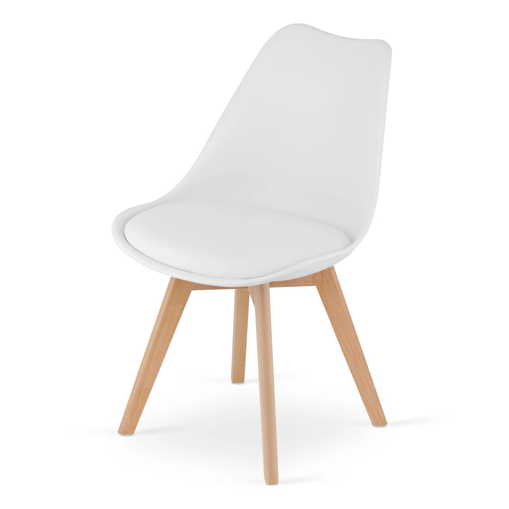 Sedia Valora RIKX bianca con cuscino e gambe in legno x1