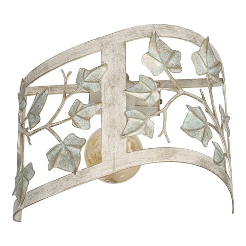 Applique Provence 1xE27 argento foglie metallo Luminex