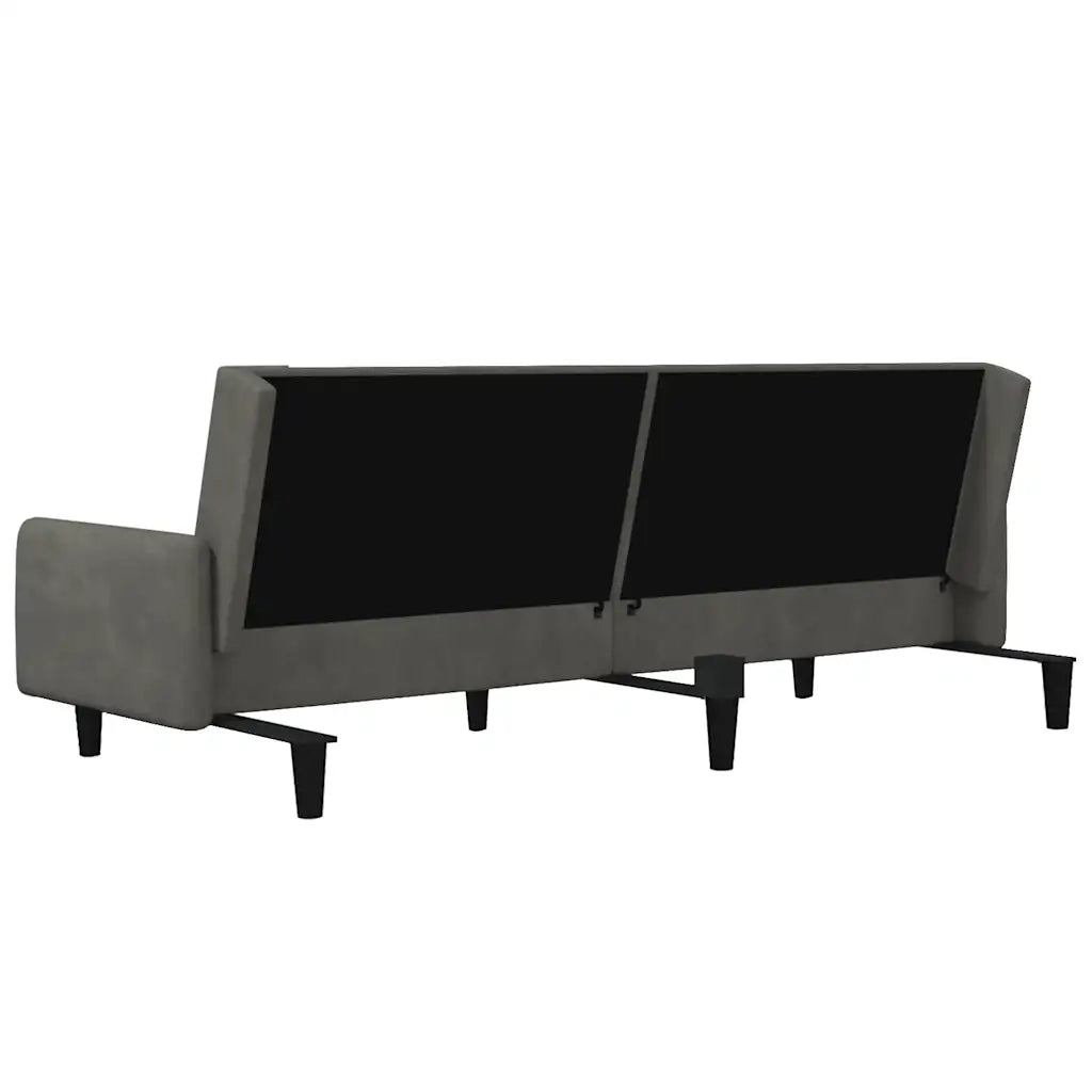 Divano letto | Sof¨¤ letto | Letto singolo a 2 Posti Grigio Scuro in Velluto