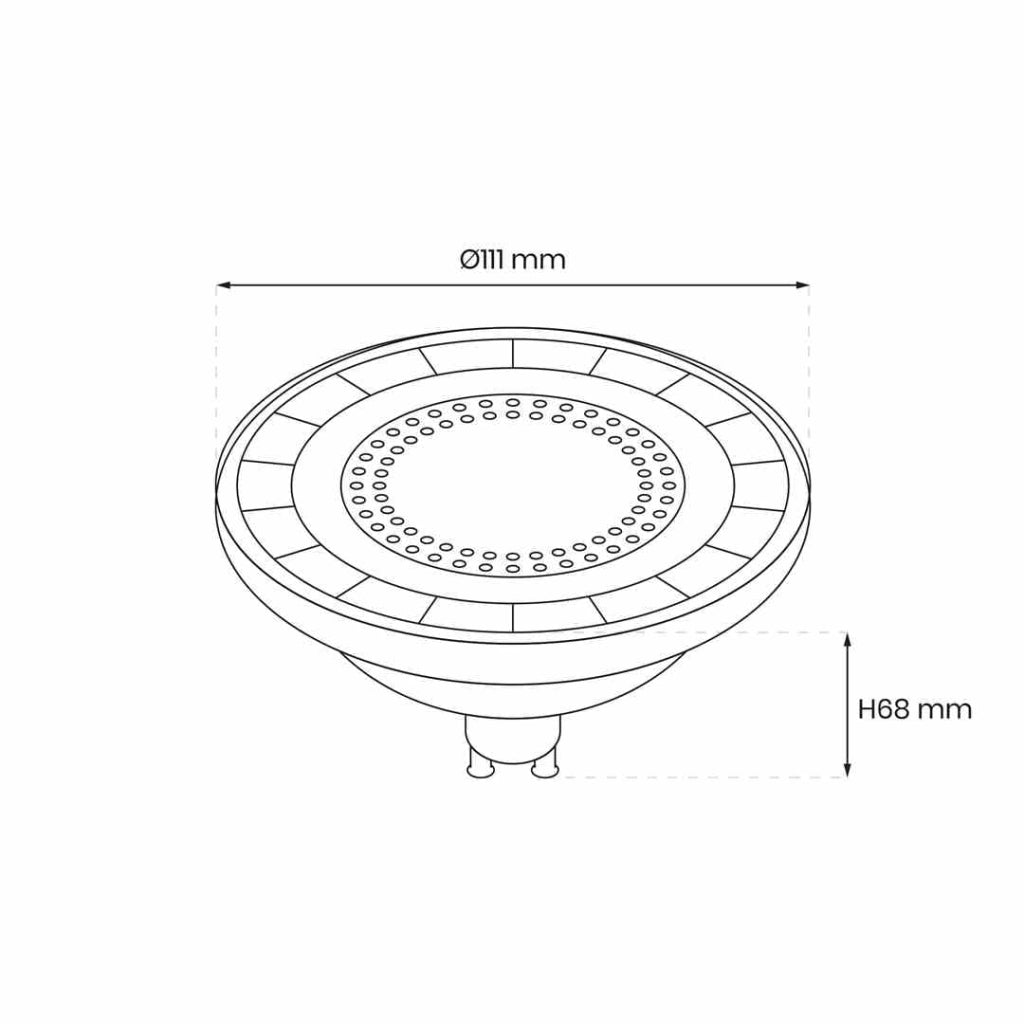 Lampadina LED GU10 10W 3000K 870lm 38° nera Eko-Light