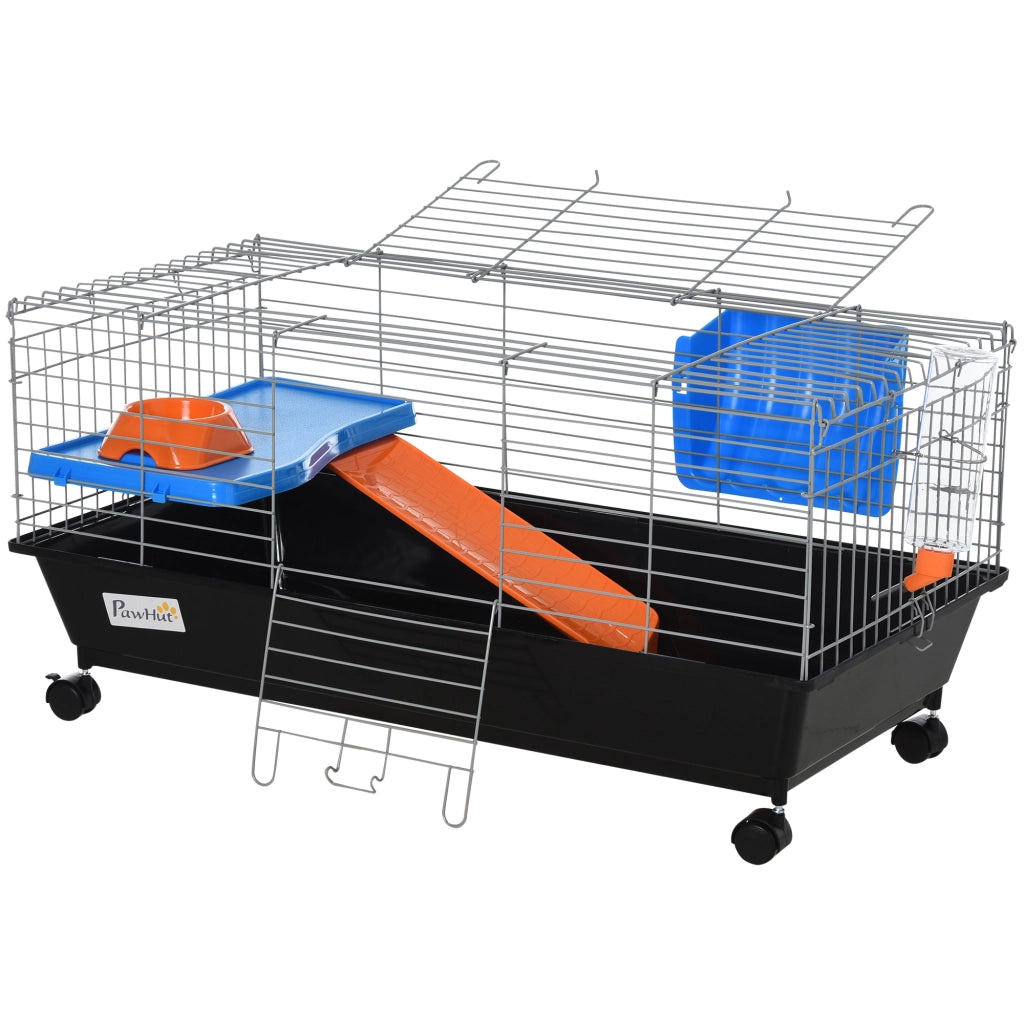 Gabbia per Piccoli Animali con Ruote ¨C Minimal ¨C 89x44x43 cm Nero