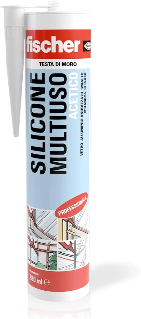 SILICONE ACETICO MULTIUTSO SAM TESTA DI MORO - 280ml - FISCHER 9360