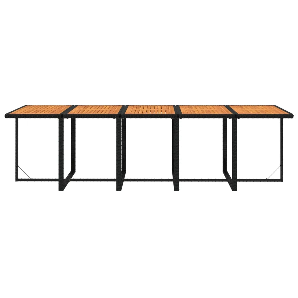 Set da Pranzo da Giardino 11 pz con Cuscini in Polyrattan Nero 3095599
