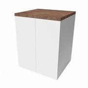 Mobile multiuso con due ante 71x65x91 cm effetto legno e bianco Wanda