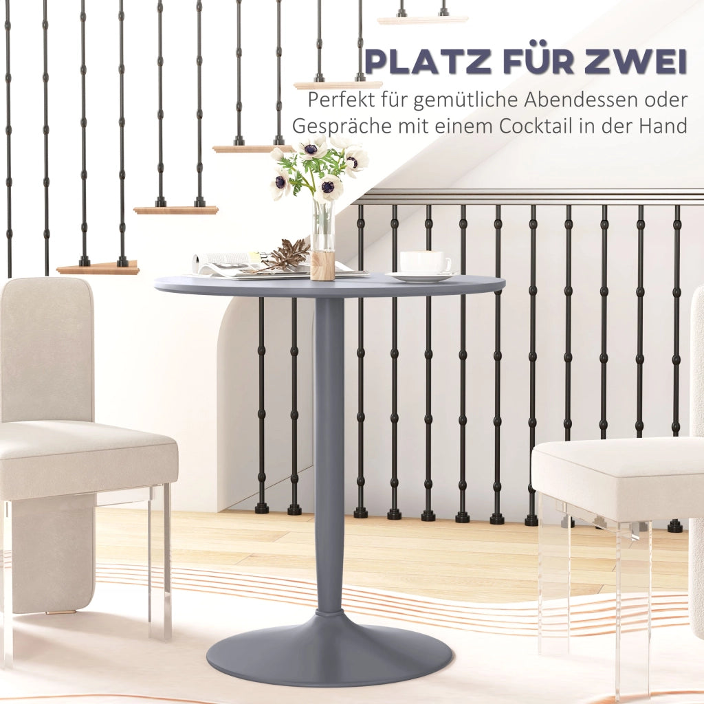 Tavolo da pranzo rotondo ¨C Minimal ¨C Grigio, acciaio, 70x70x75 cm