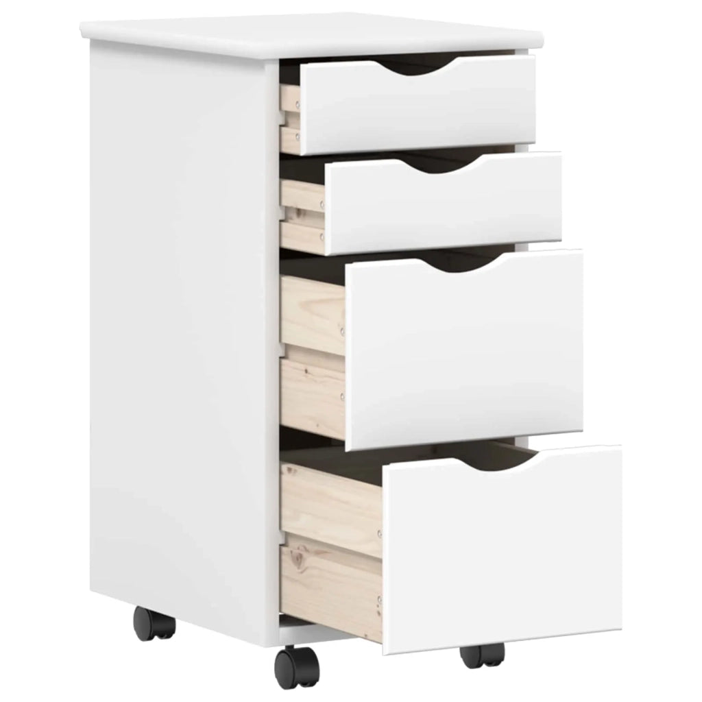 Set scrivania e mobiletto su ruote MOSS 2 pcs Bianco