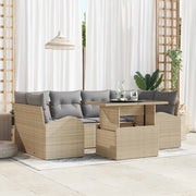 Set Divano da Giardino 7 pcs Beige Rattan in Polipropilene 3357313