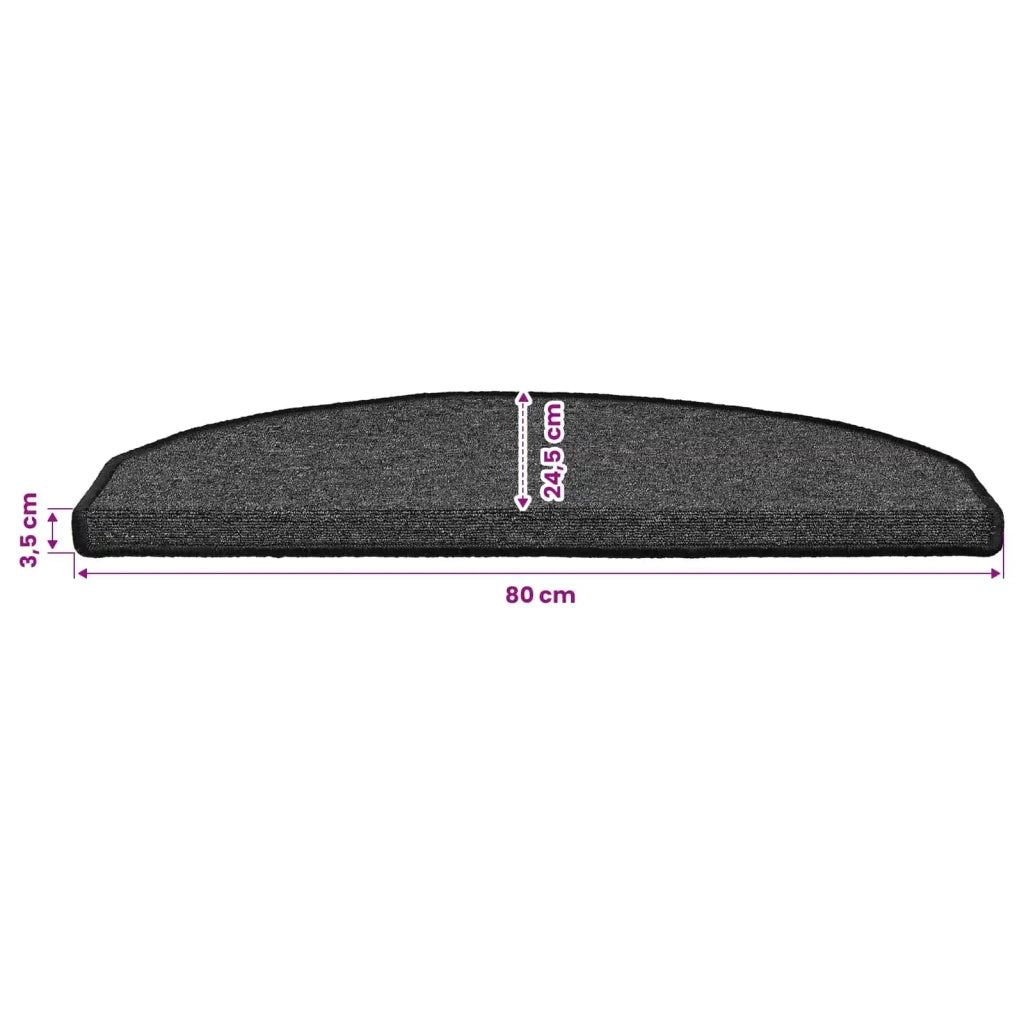 Tappetini per scale autoadesivi 15 pz 80 x 24,5 x 3,5 cm 42038635