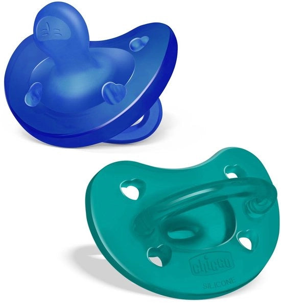 Fopspeen in Silicone per Bambini da 16 a 36 Mesi, Blu Pastello