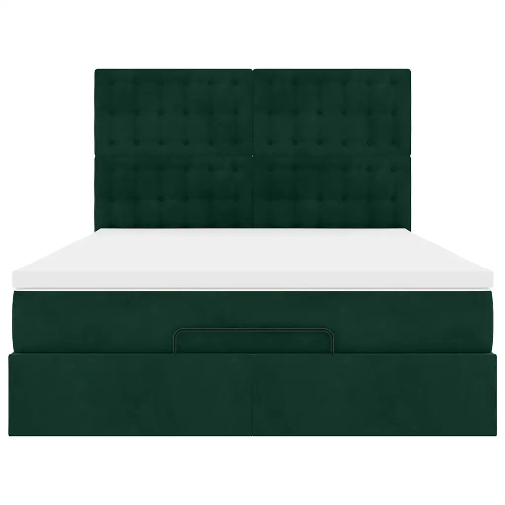 Struttura Letto Pouf con Materassi 140x190 cm in Velluto 3314465
