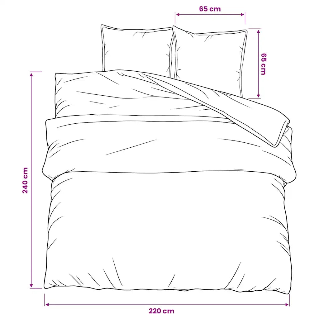 Set Copripiumino Grigio 220x240 cm in Cotone 136467