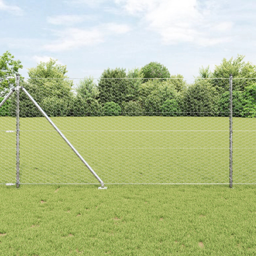 Recinzione Esagonale  1,4x10 m in Acciaio Zincato