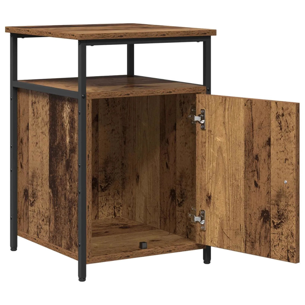 Comodino | Armadio da Notte | Mobiletto da notte con cassetto Legno antico Legno multistrato